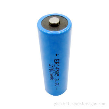3.6V AA ER Lithium Battery for PLC, Water/Electricity/Gas Meter with 2,400mAh Rated Capacity
